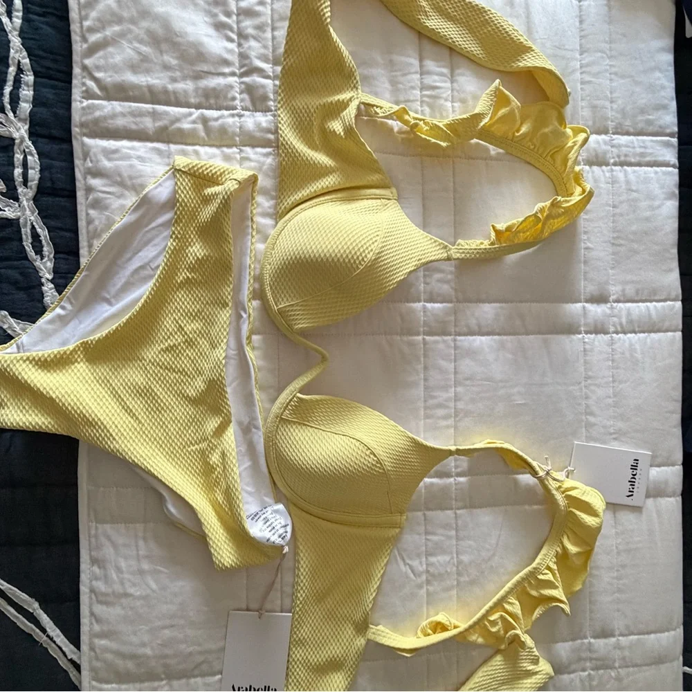 Yellow Ruffled Bikini Set - Picture 2 of 6